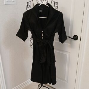 Donna Ricco Black Dress with Button Detail
